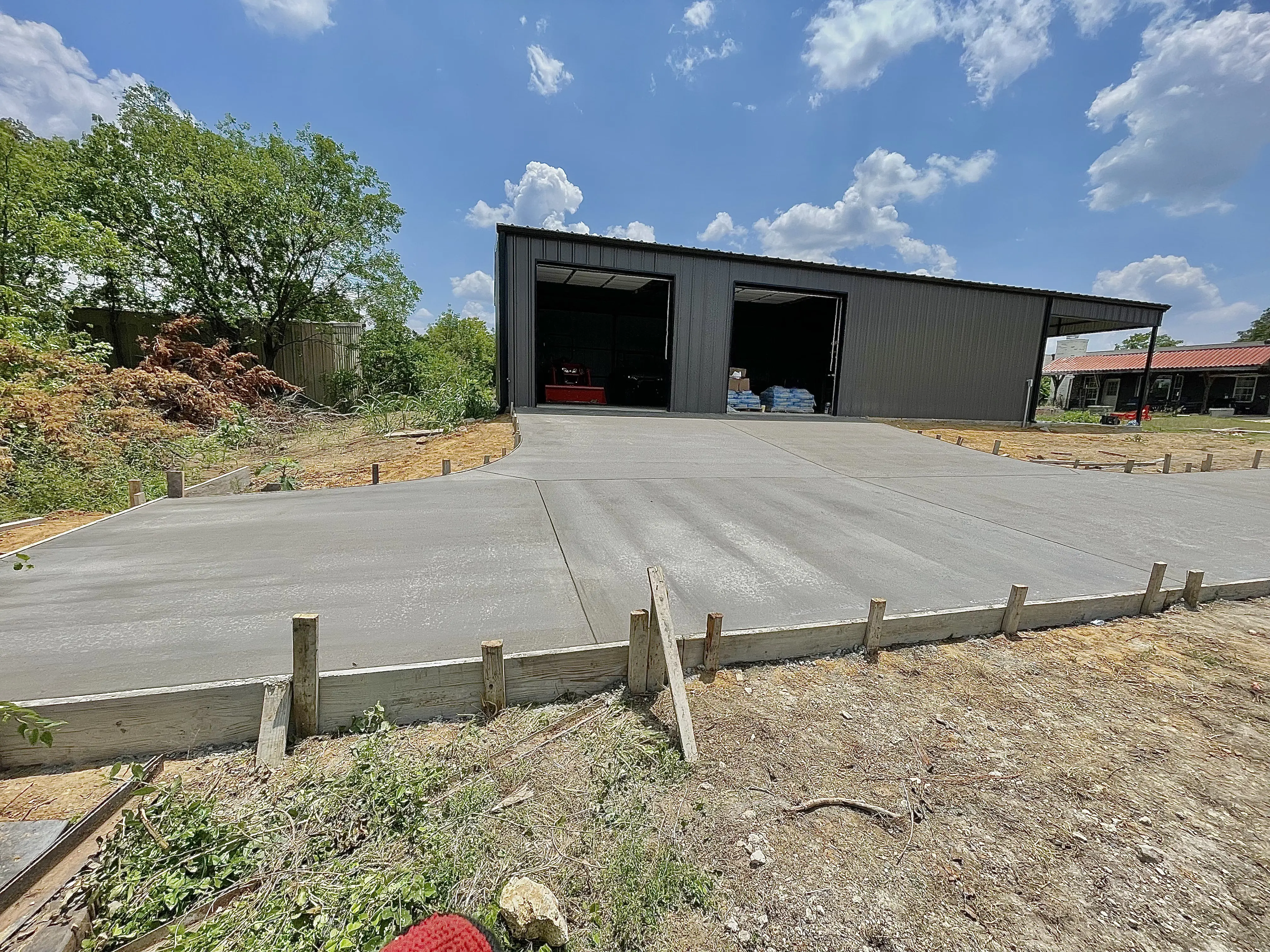 Commercial building concrete slab and driveway approach
